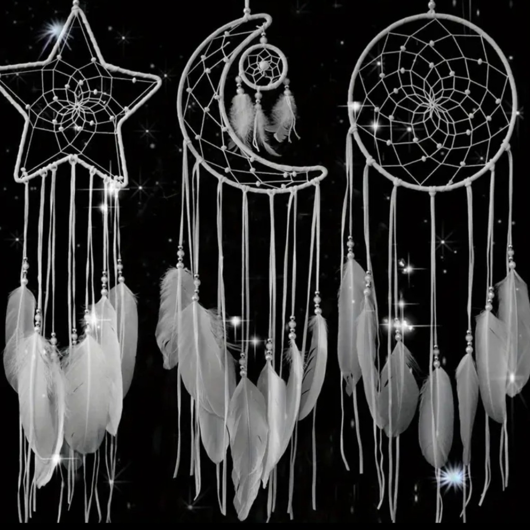 ✨ White Moon Dreamcatcher – Guardian of Peaceful Dreams ✨
