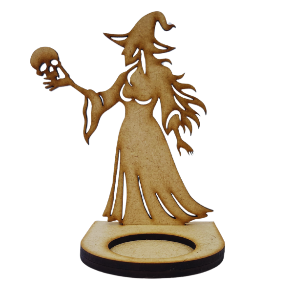 Witch of Shadows Skull Tealight Holder