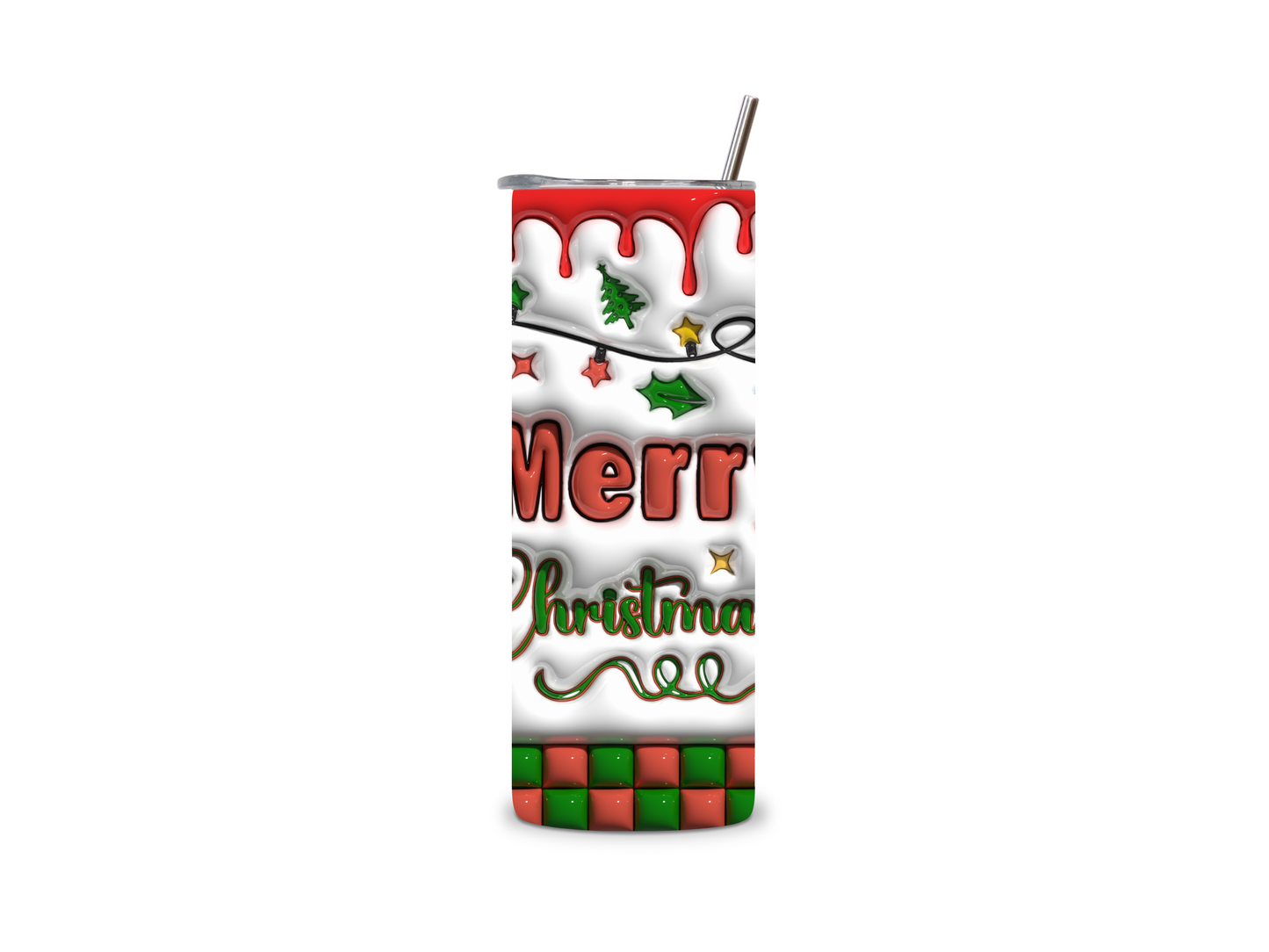 3D Merry Christmas Tumbler