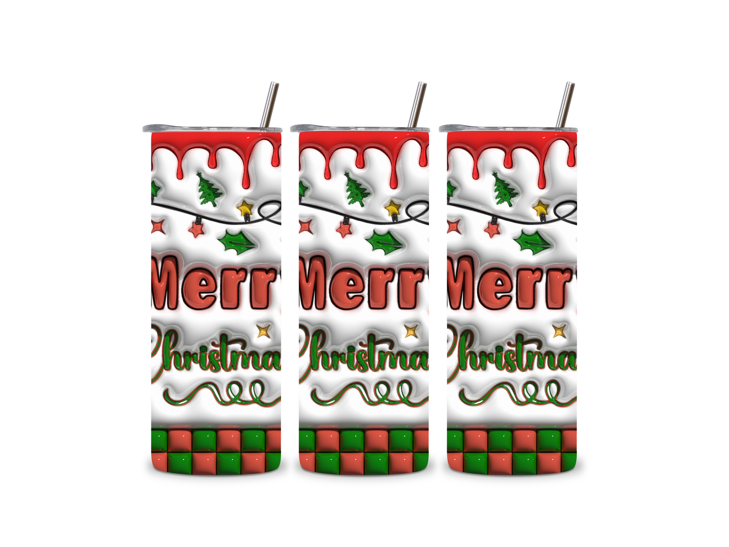 3D Merry Christmas Tumbler