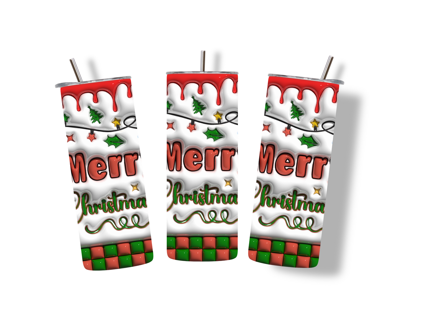 3D Merry Christmas Tumbler