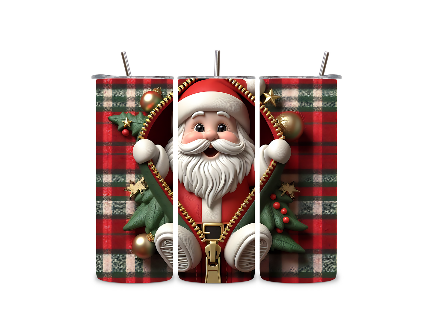 Christmas Father 3D Zipper 20 oz Tumbler