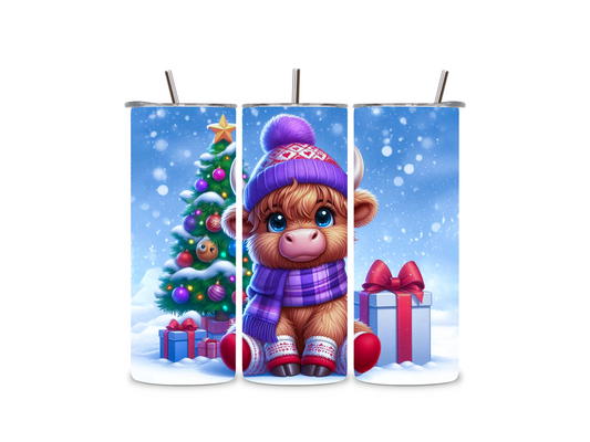 Cute Christmas Baby Cow 20 oz Tumbler