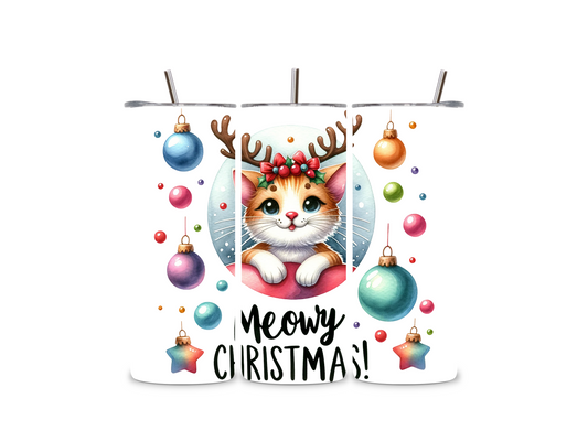 Kitten Meowy Christmas 20 oz Tumbler