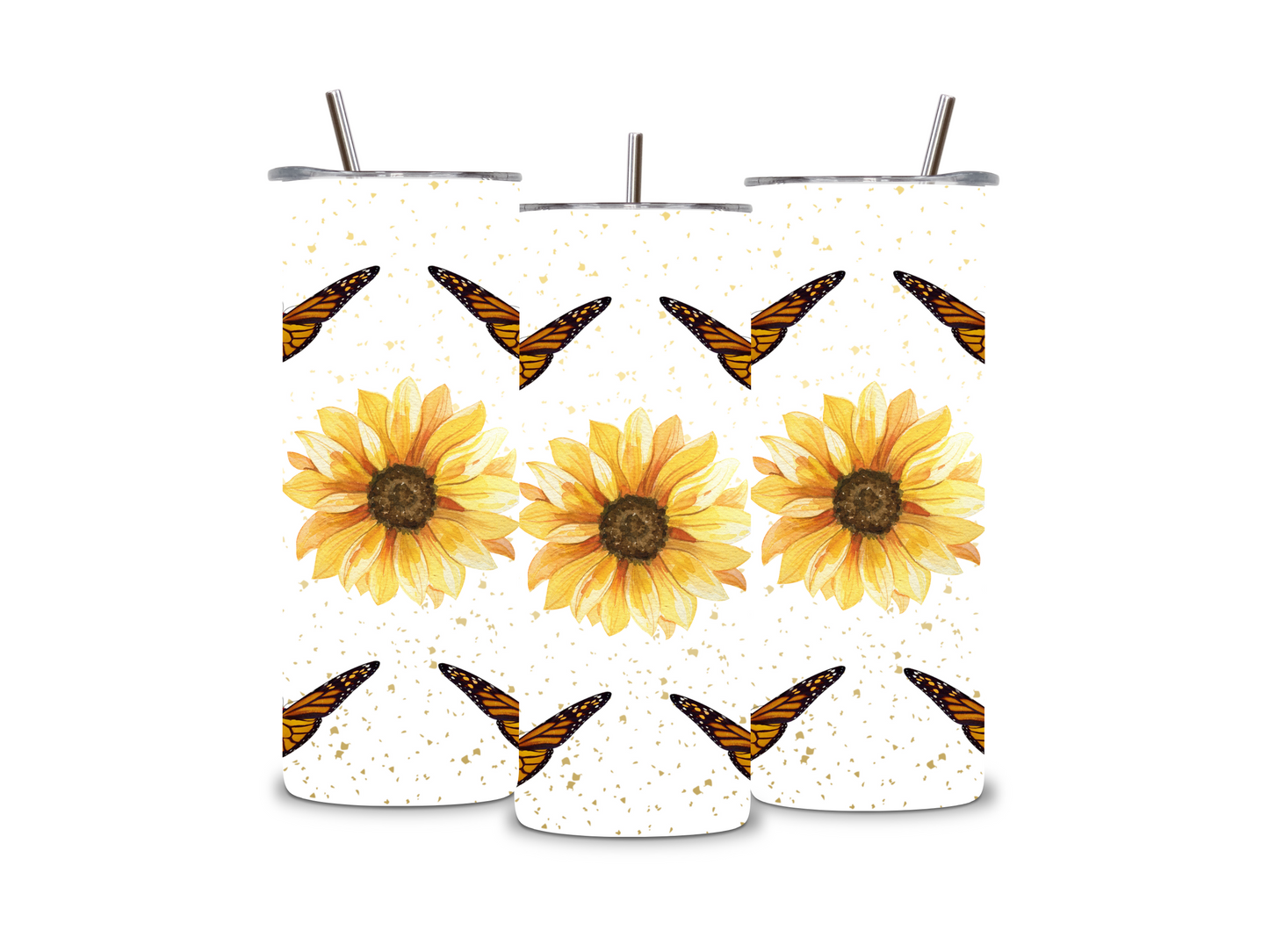 Sunflower and Butterfly 20 oz Tumbler