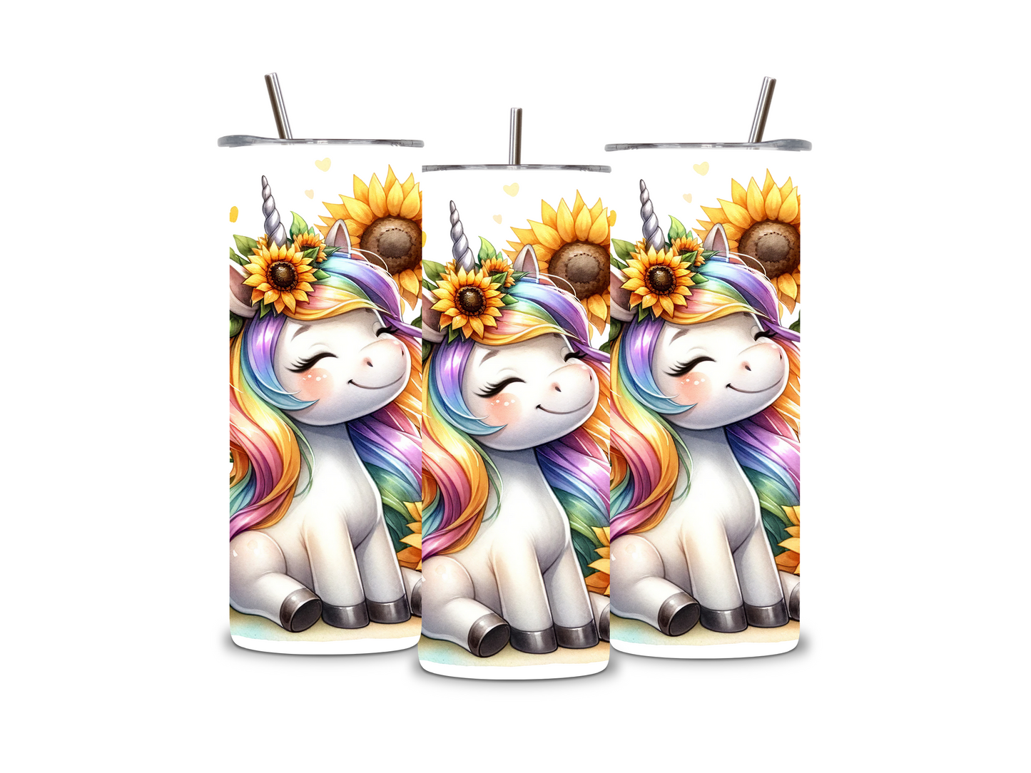 Cute Sunflower Unicorn 20 oz Tumbler