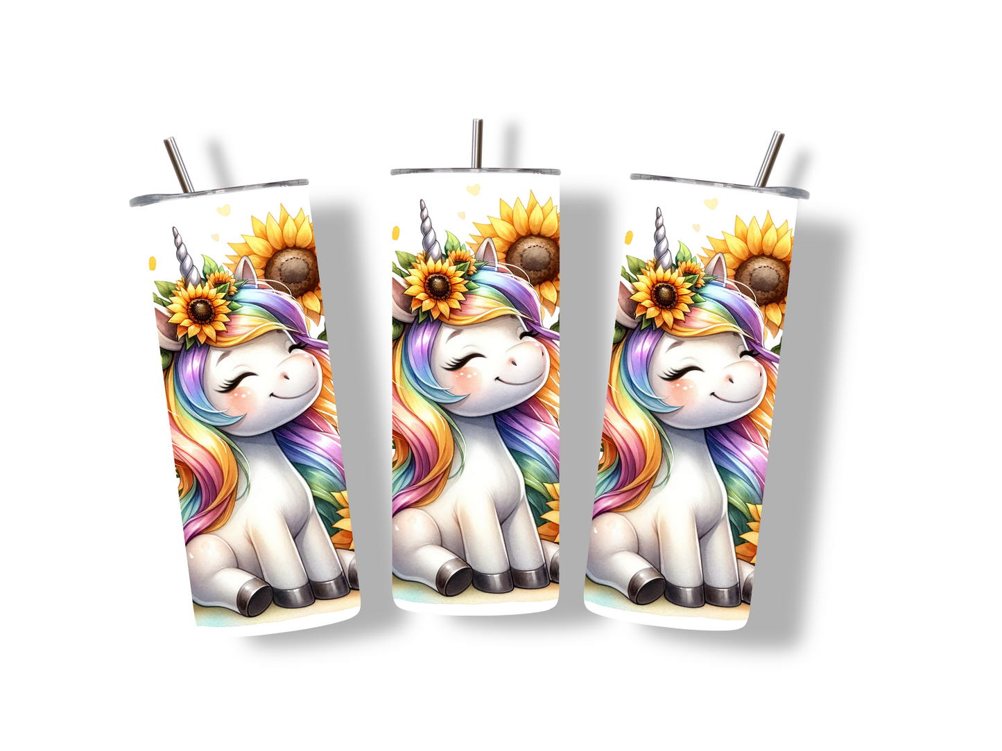 Cute Sunflower Unicorn 20 oz Tumbler