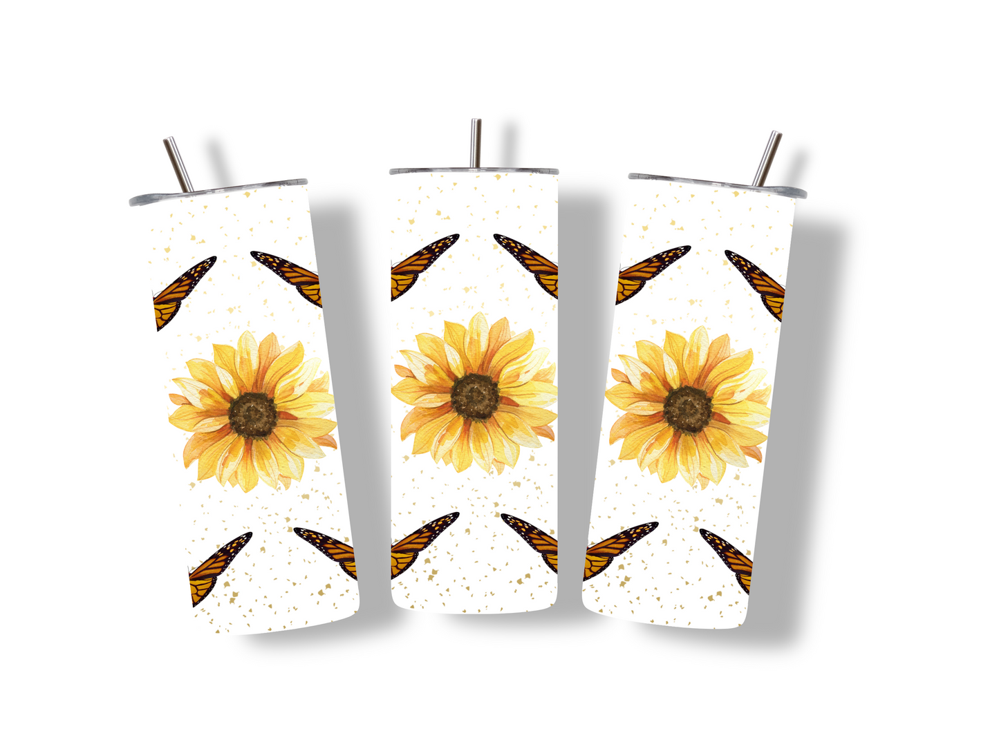 Sunflower and Butterfly 20 oz Tumbler