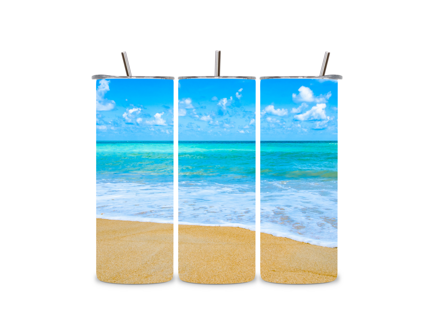 Beach Vibes Skinny Tumbler