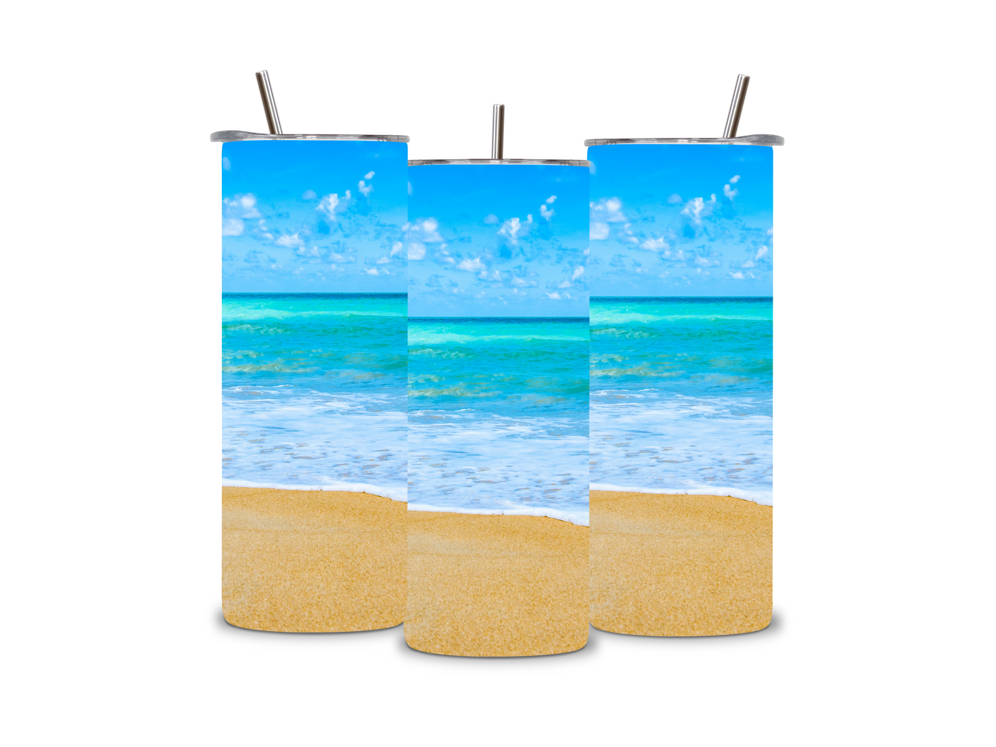 Beach Vibes Skinny Tumbler