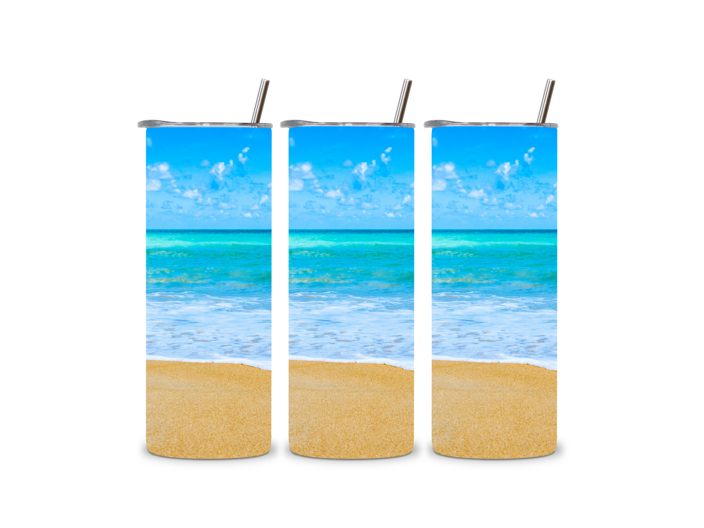 Beach Vibes Skinny Tumbler