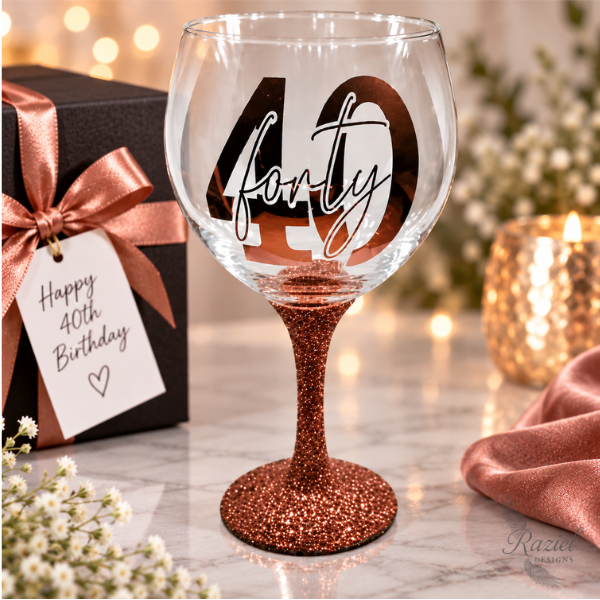 40th Birthday Gin Glass