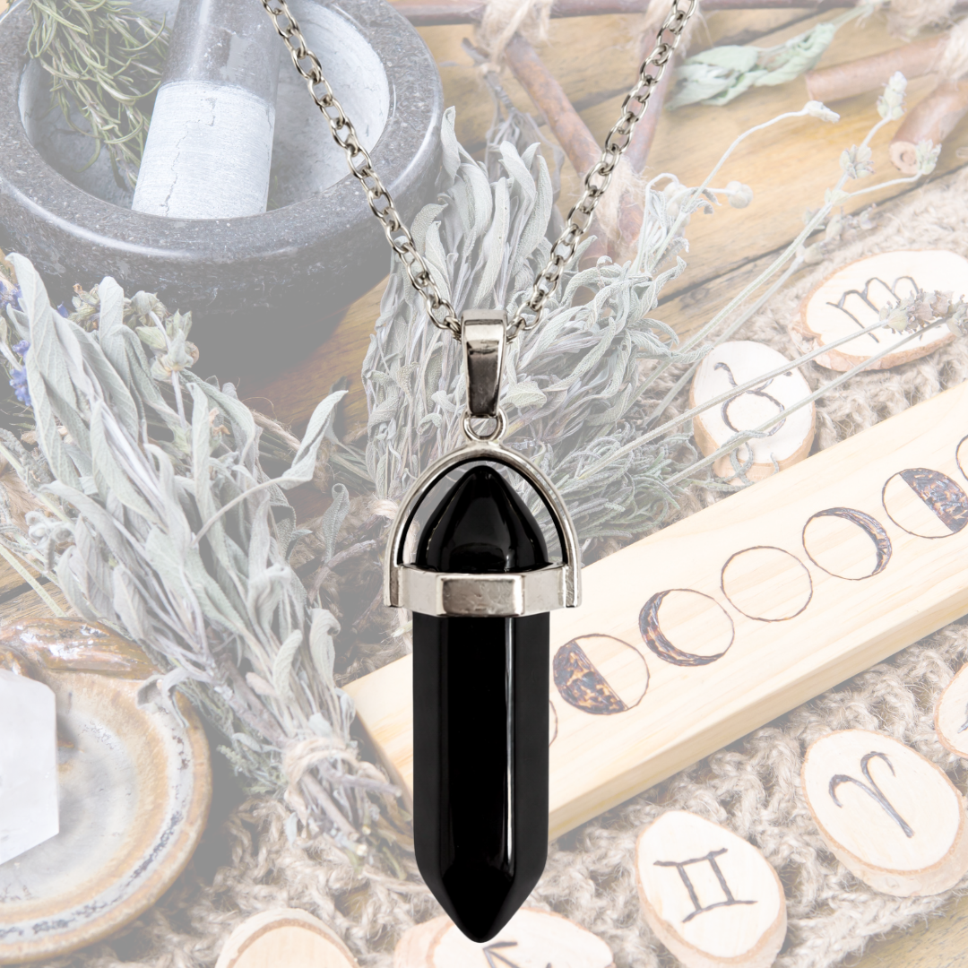 Black Obsidian Double Terminated Protection Necklace