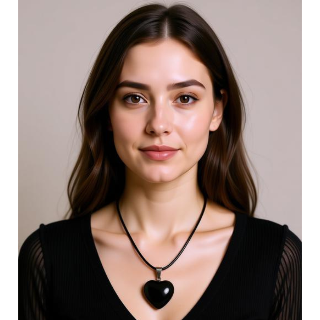 Black Obsidian Heart Protection Necklace