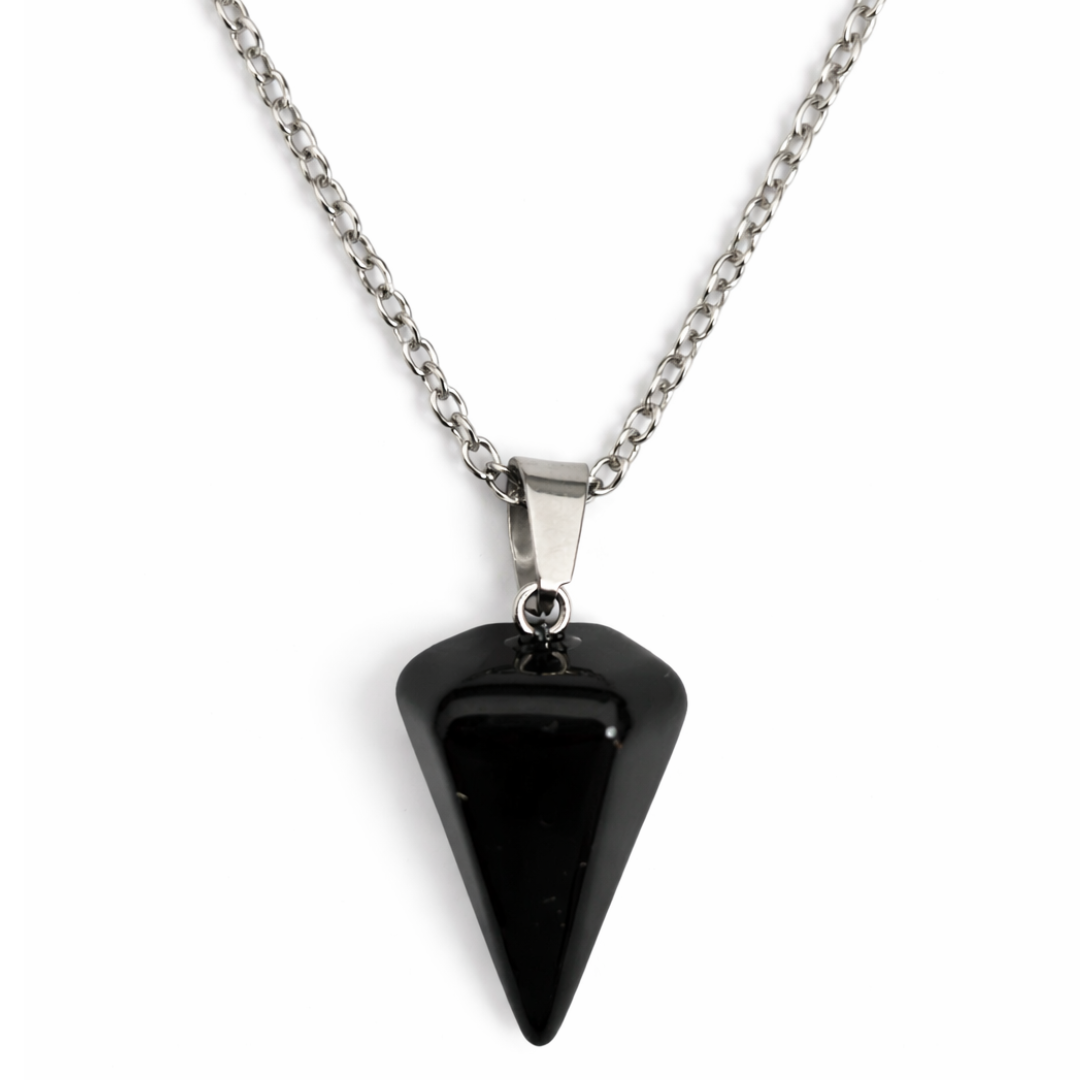 Black Obsidian Pendulum Necklace