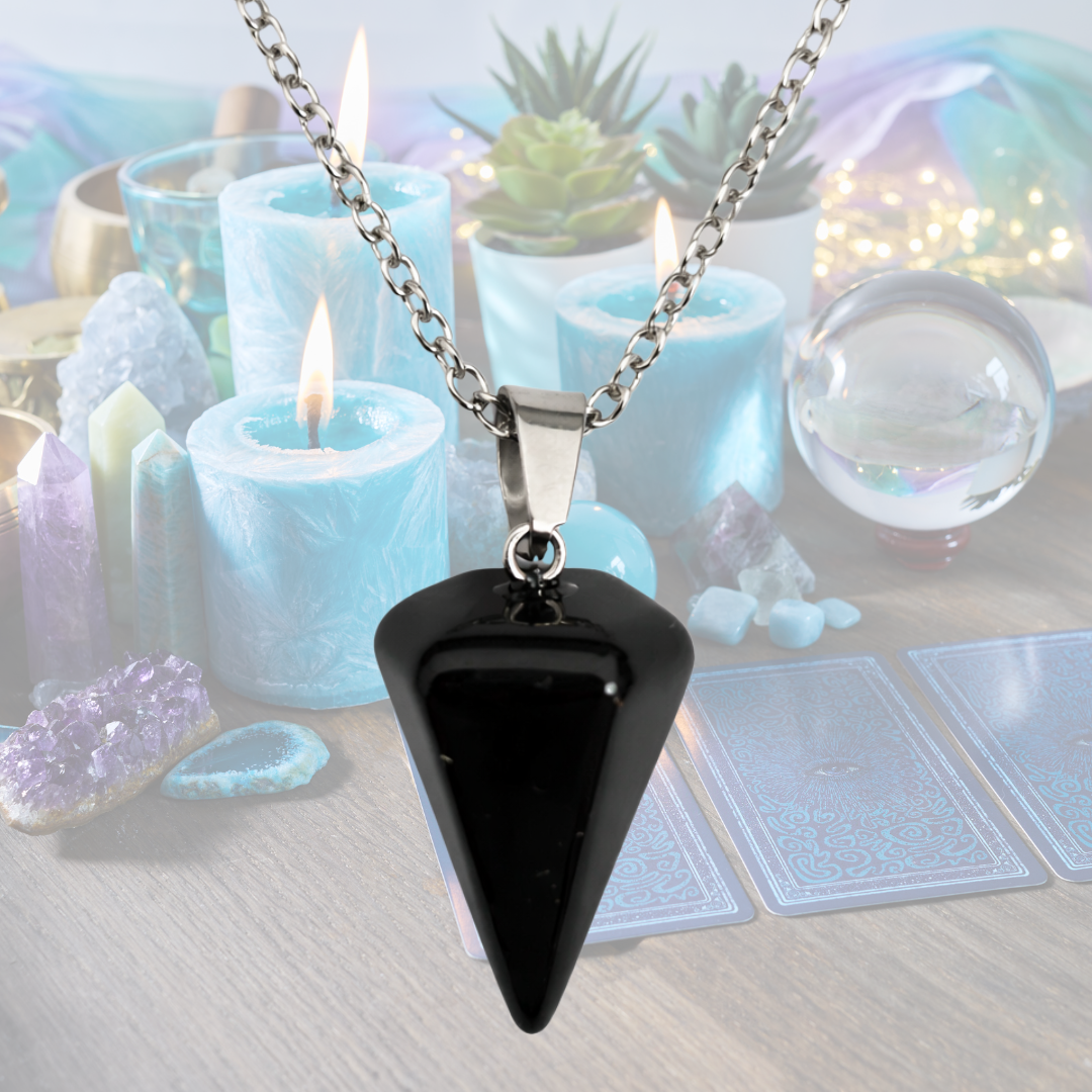 Black Obsidian Pendulum Necklace