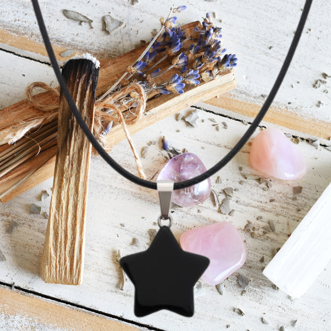 Black Obsidian Star Necklace