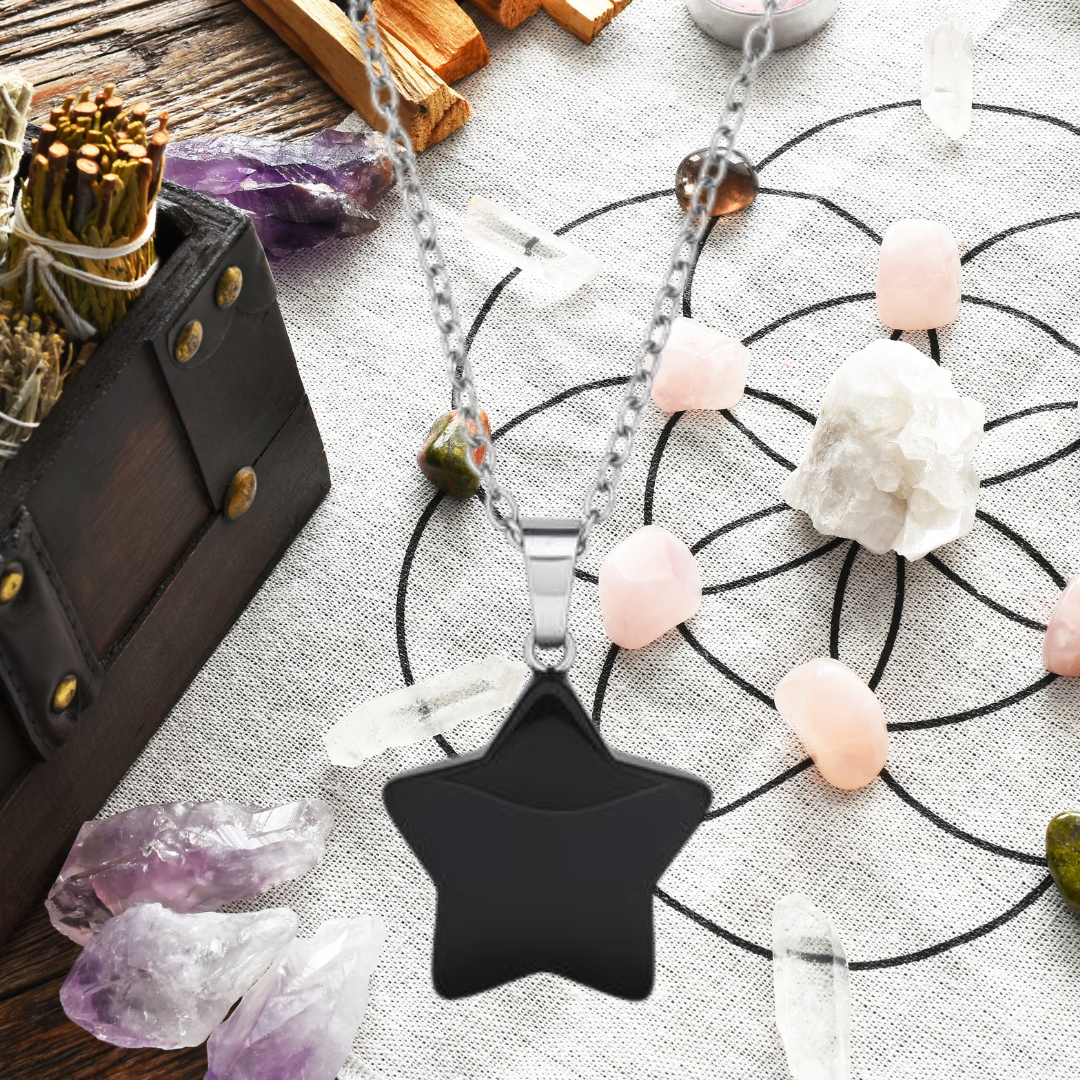 Black Obsidian Star Necklace