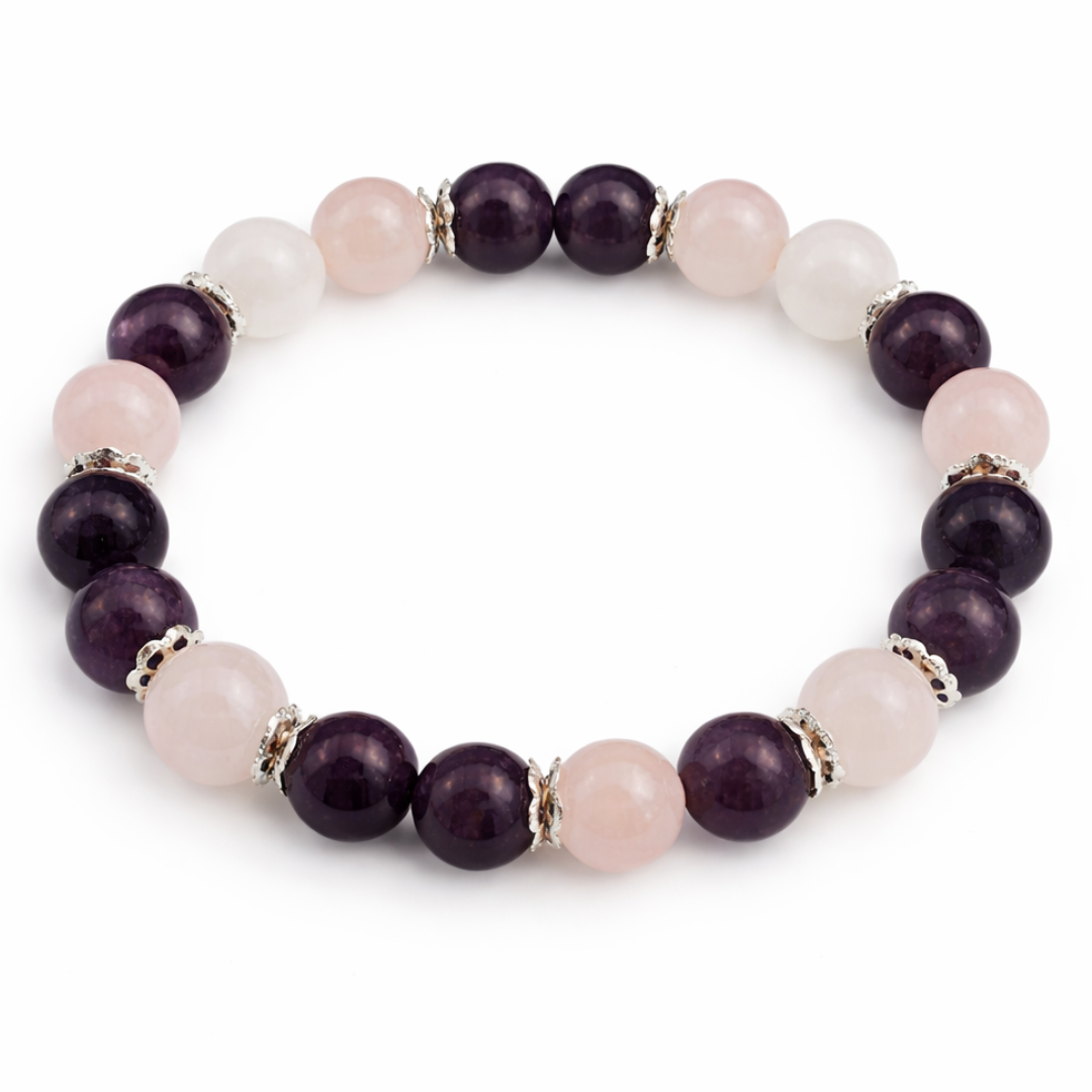 Blooming Harmony Amethyst & Rose Quartz Bracelet