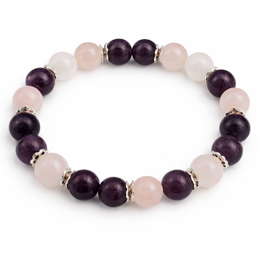 Blooming Harmony Amethyst & Rose Quartz Bracelet