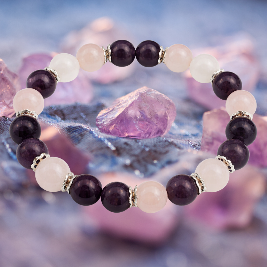 Blooming Harmony Amethyst & Rose Quartz Bracelet