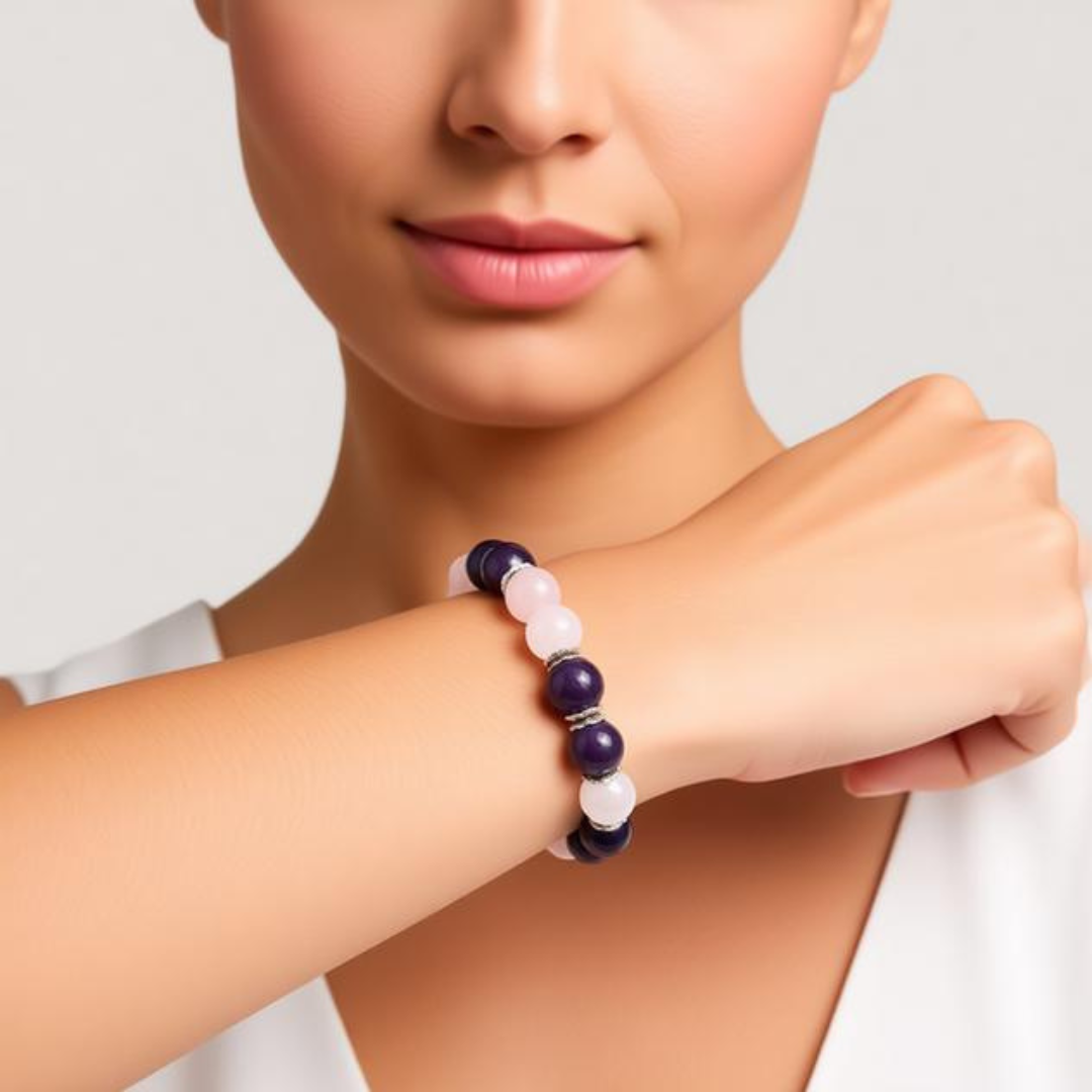 Blooming Harmony Amethyst & Rose Quartz Bracelet