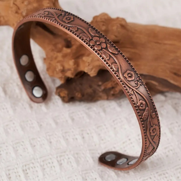 Blossom's Embrace Copper Cuff Bracelet