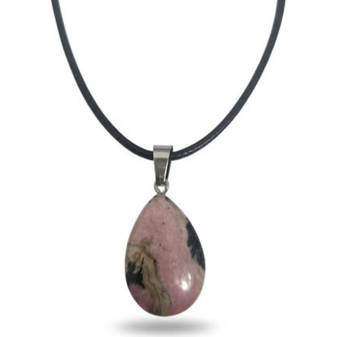 Blushing Heart Rhodonite Necklace