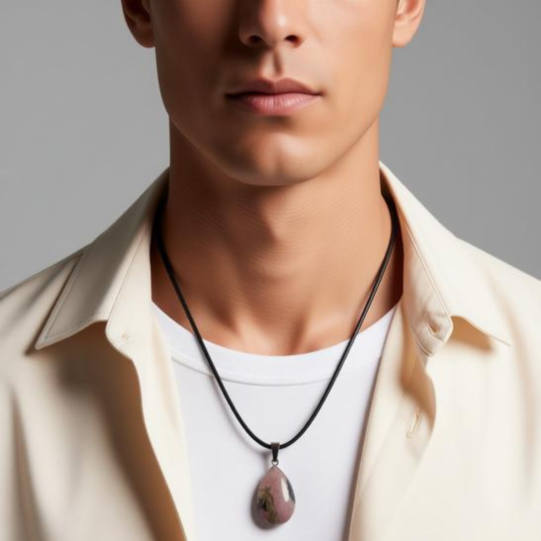 Blushing Heart Rhodonite Necklace