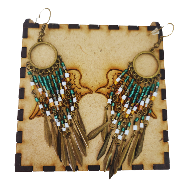 Bronze and Blue Dreamcatcher Earring Set