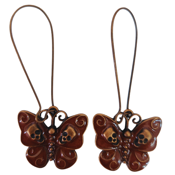 Butterfly Skull Earring Set