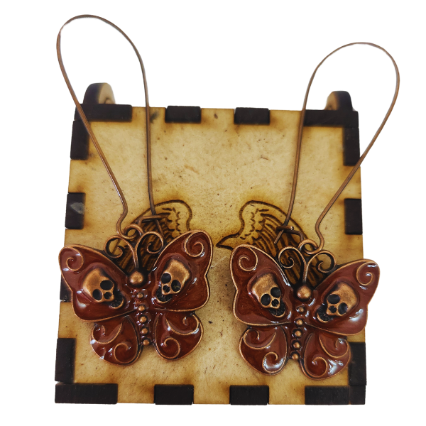 Butterfly Skull Earring Set