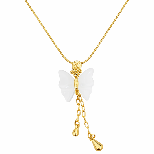 Celestial Butterfly Gold Pendant Necklace