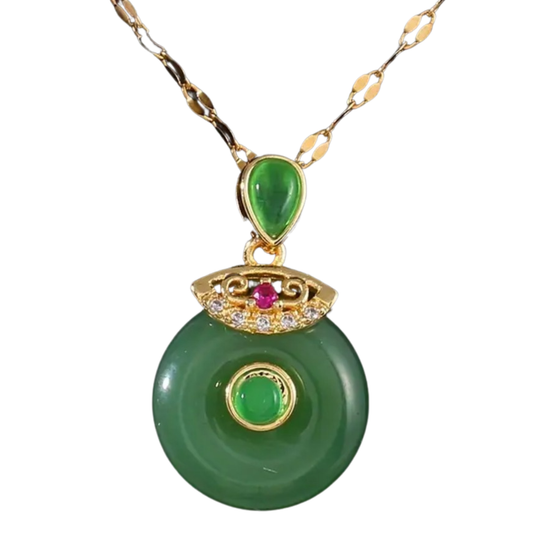 Celestial Harmony Jade  Pendant Necklace