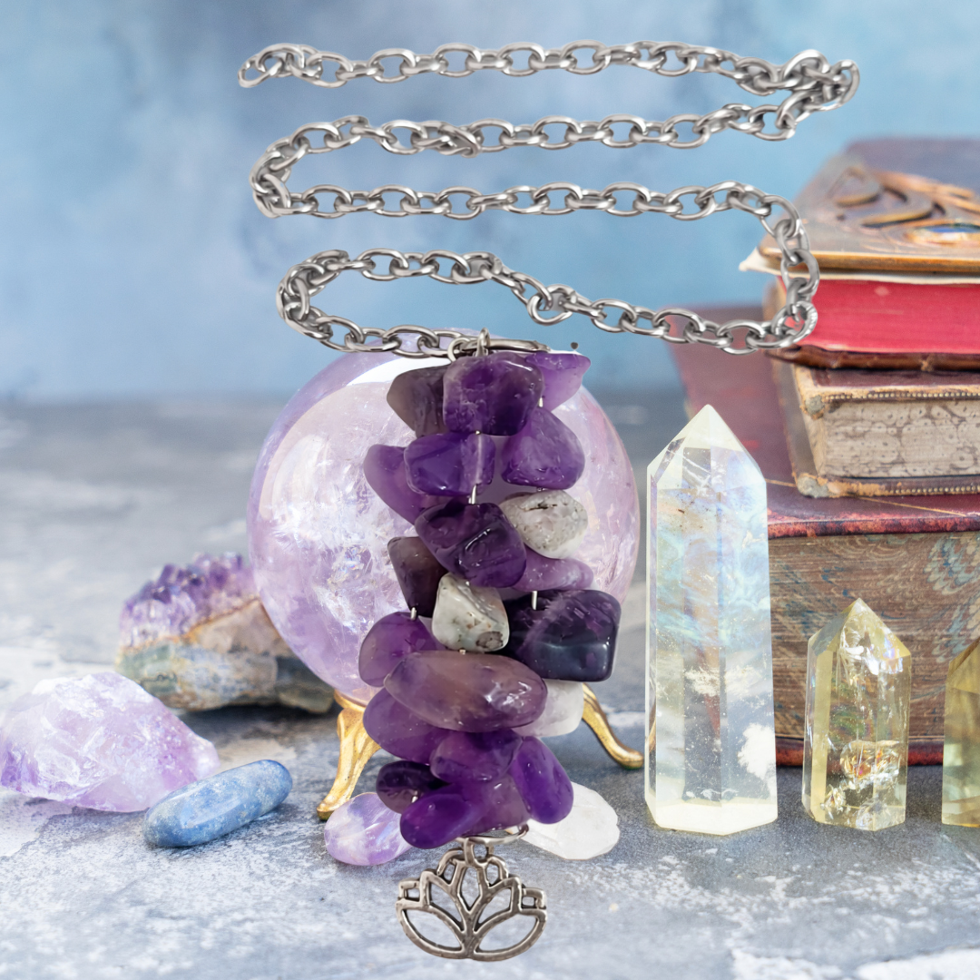 Celestial Veil Amethyst Divination Pendulum