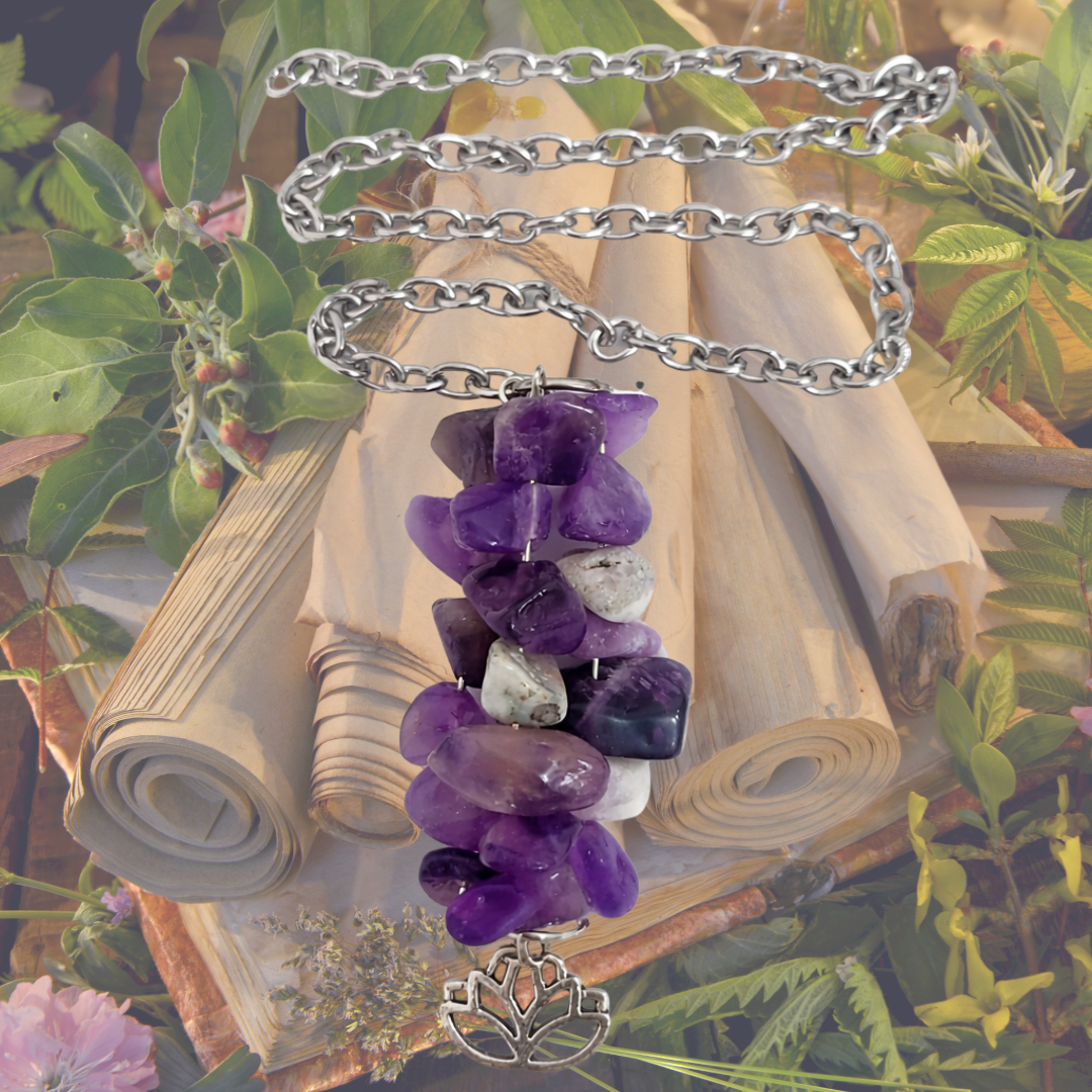Celestial Veil Amethyst Divination Pendulum