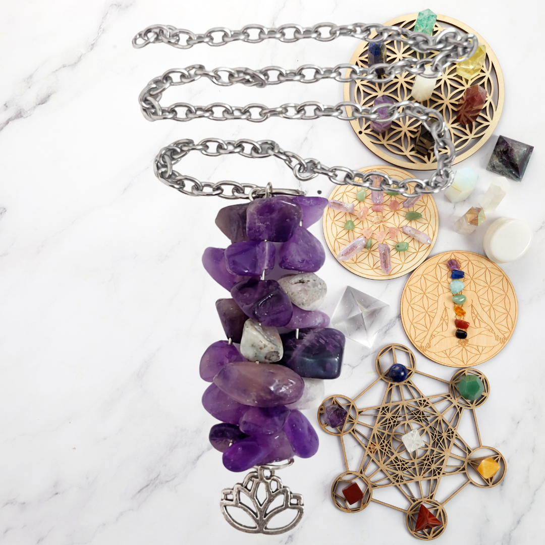 Celestial Veil Amethyst Divination Pendulum