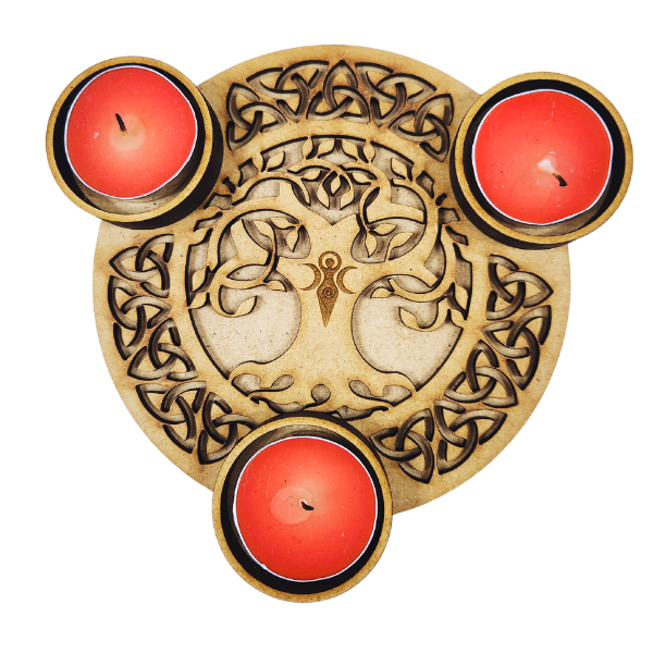 Celtic Tree of Life Tea Light Candle Holder