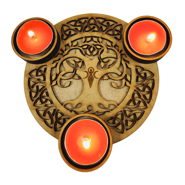 Celtic Tree of Life Tea Light Candle Holder