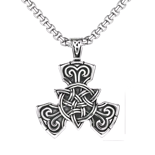 Celtic Trinity Knot Cross Pendant Necklace