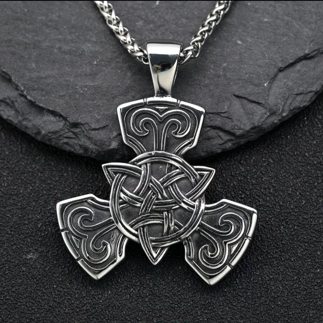 Celtic Trinity Knot Cross Pendant Necklace