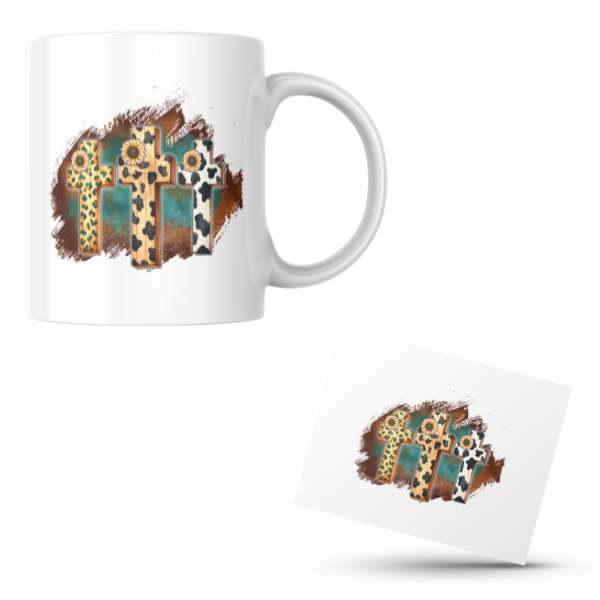 Christian - Sunflower Crosses Coffee Cup and Coaster Set