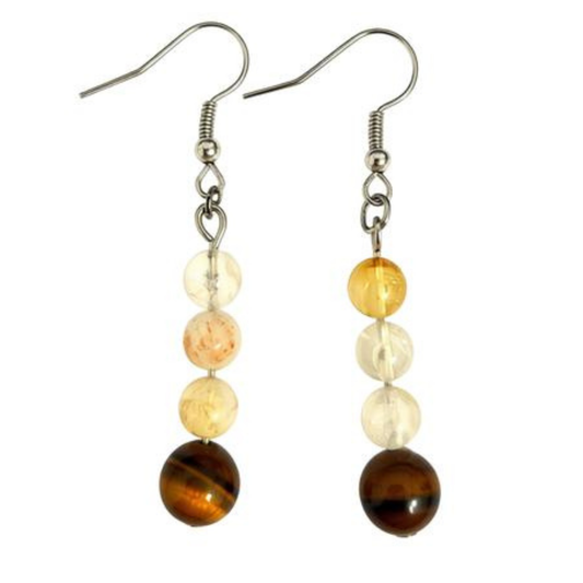 Citrine & Tiger’s Eye Harmony Dangle Earrings