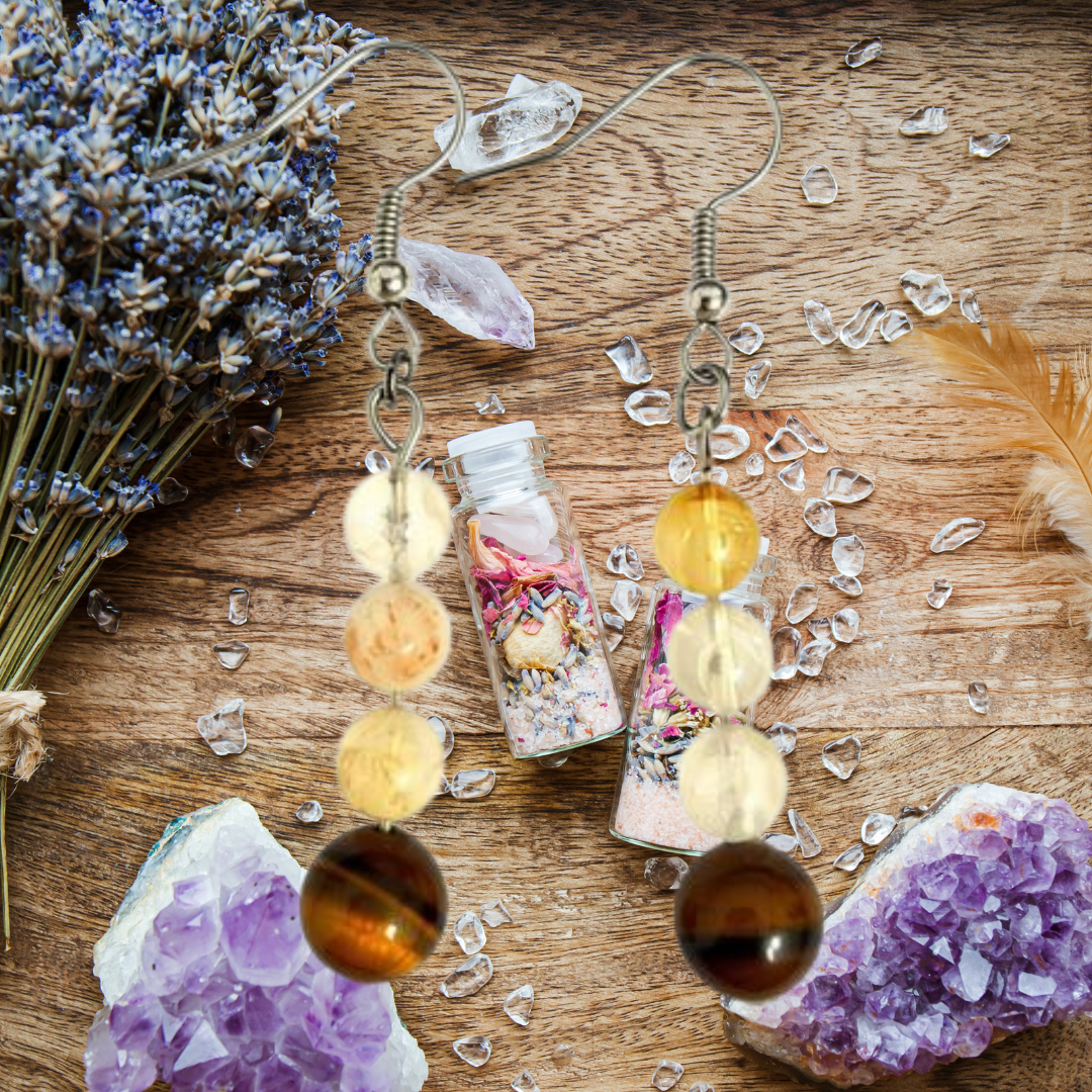 Citrine & Tiger’s Eye Harmony Dangle Earrings