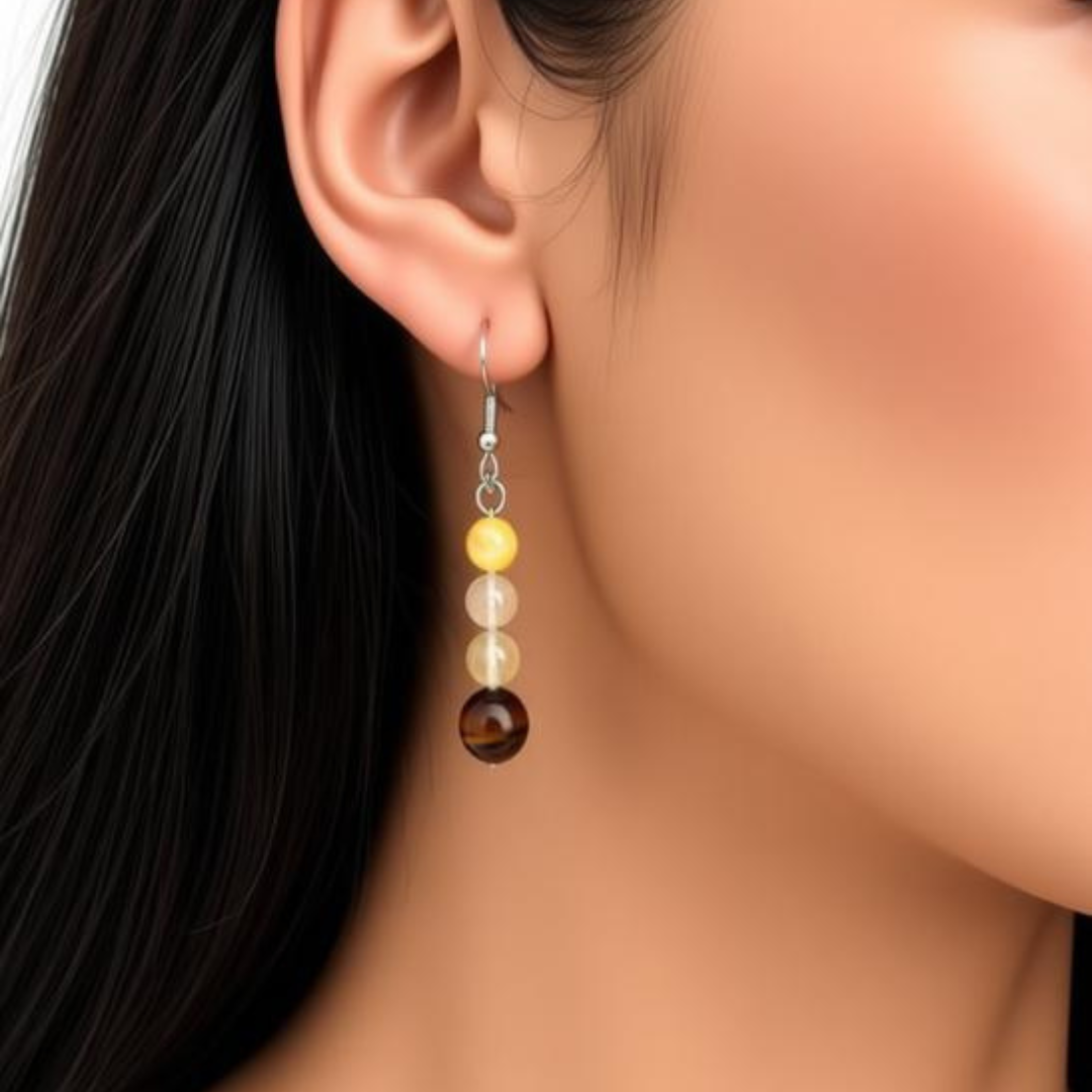 Citrine & Tiger’s Eye Harmony Dangle Earrings