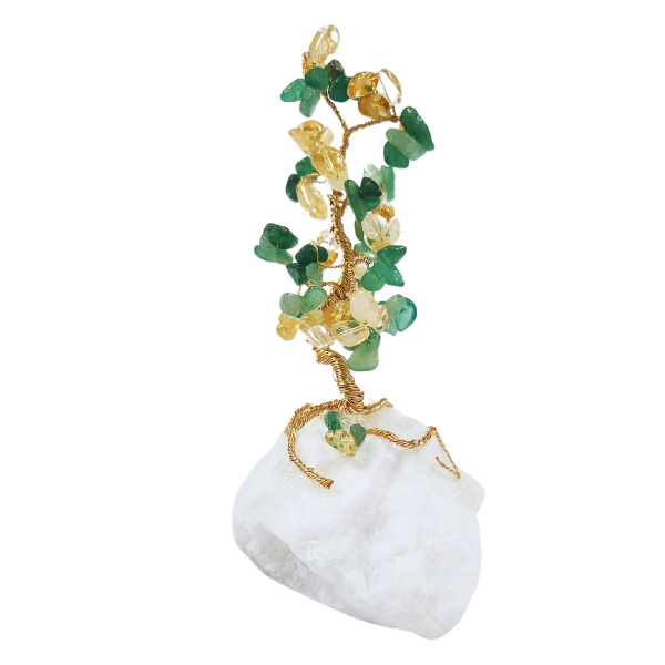 Citrine and Green Aventurine Gem Tree for Wealth and Success