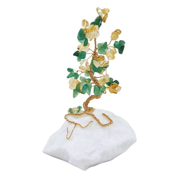 Citrine and Green Aventurine Gem Tree for Wealth and Success