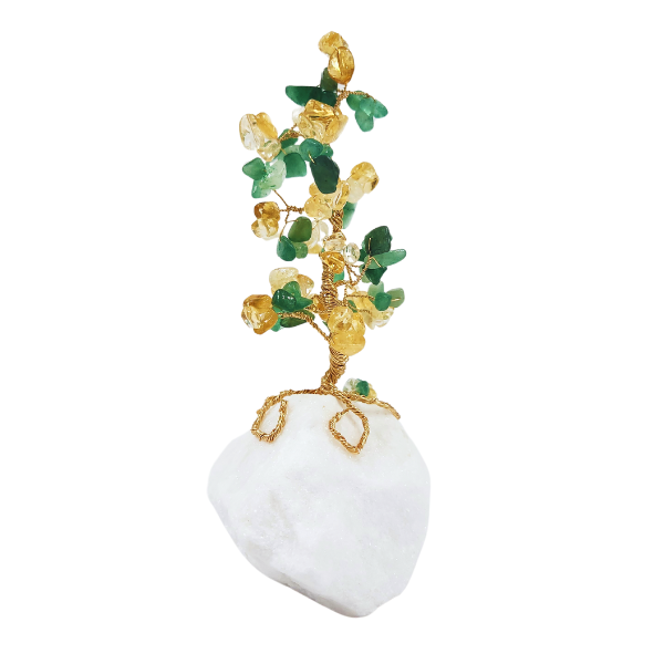 Citrine and Green Aventurine Gem Tree for Wealth and Success