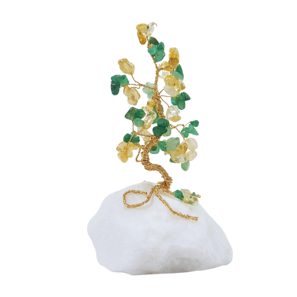 Citrine and Green Aventurine Gem Tree for Wealth and Success