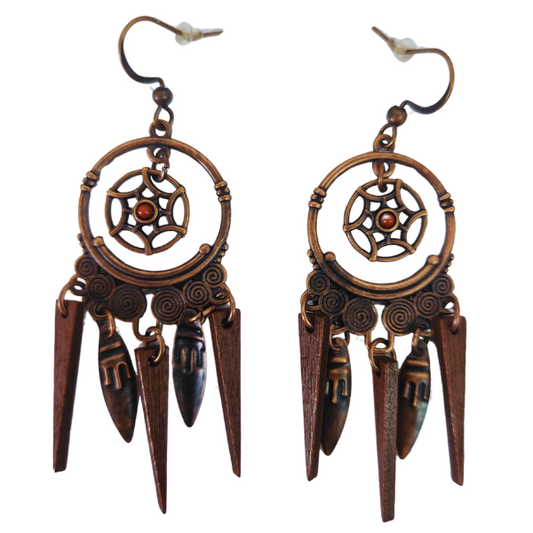 Copper Dreamcatcher Earrings